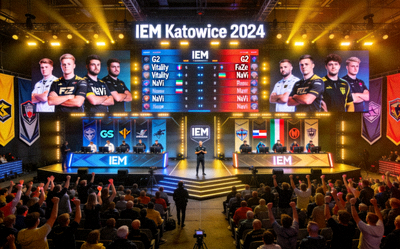 IEM Katowice 2024赛事现场，多支顶级CSGO战队参赛